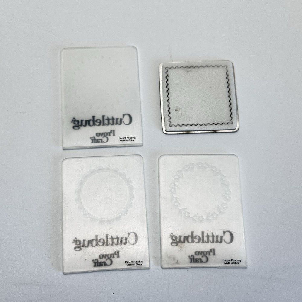 Provo Craft Cuttlebug Postage Stamp Embossing Folders 4pc Set Used