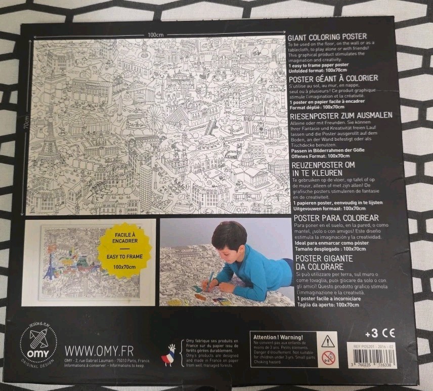 OMY Pocket Coloring Map - My Paris