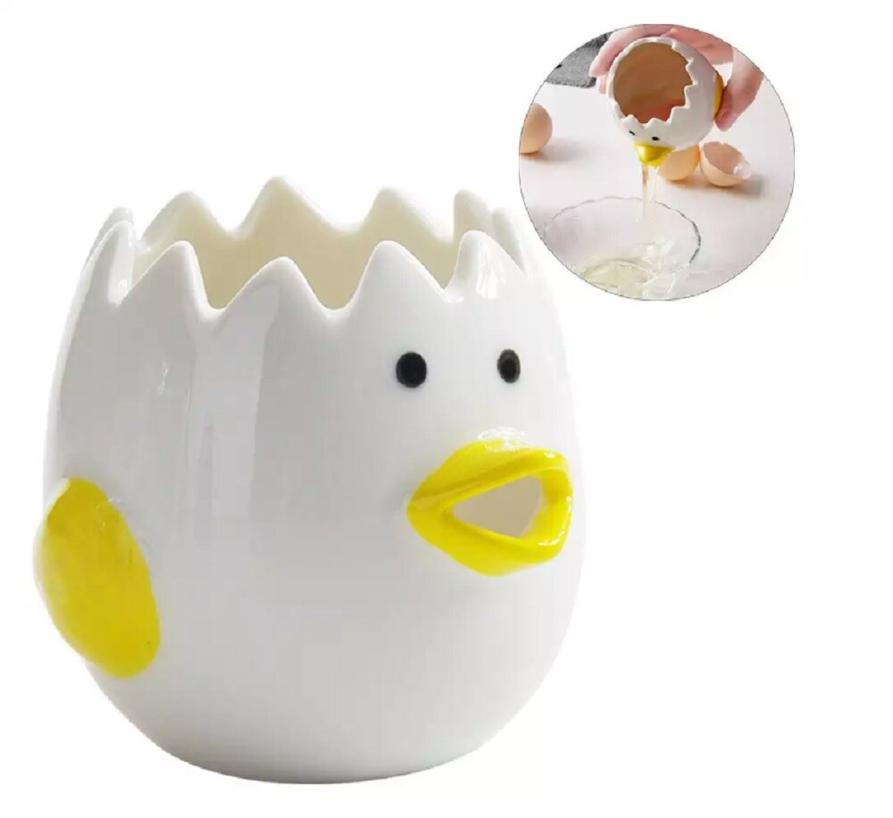 Egg Yolk White Separator Cartoon Chicken Ceramic Egg Yolk White Divider Kitchen