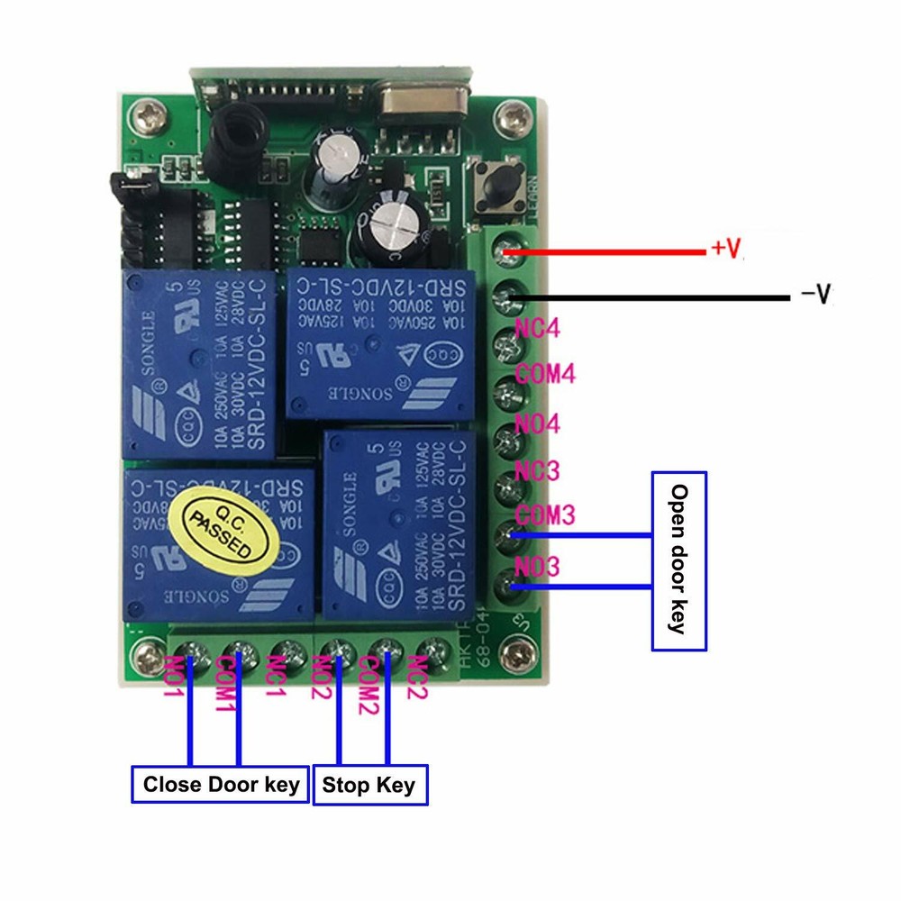 Wireless DC12V 4-Channel Remote Control Receiver Switch with Transmitters