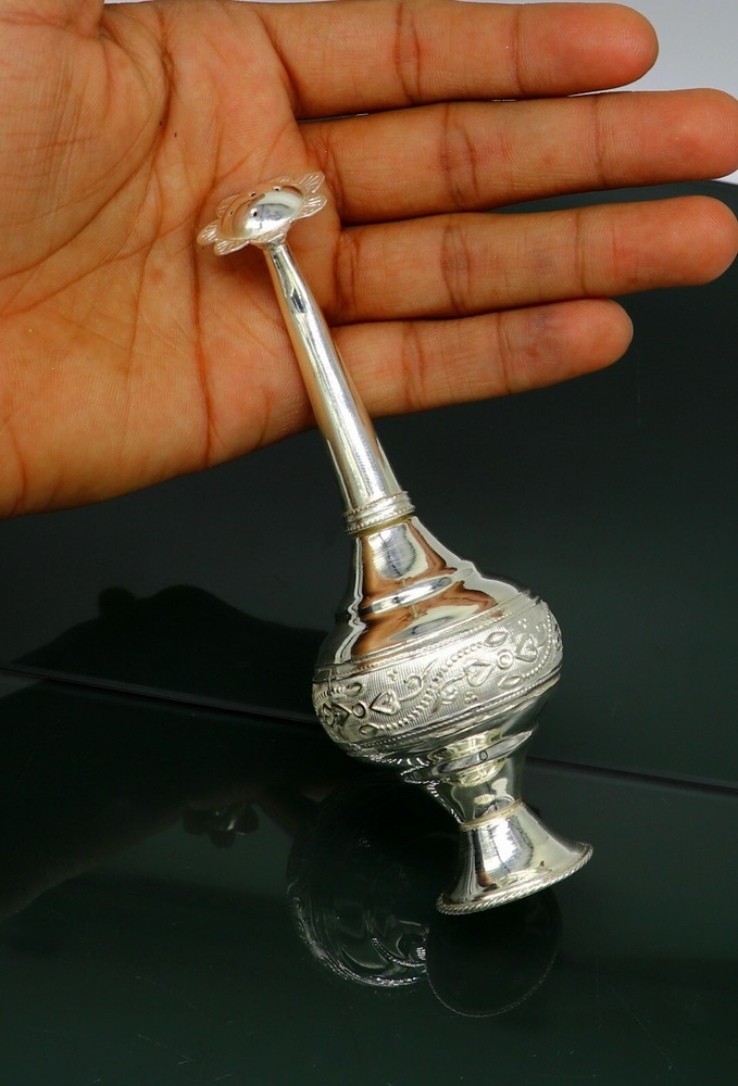 925 sterling silver spray bottle, silver perfume bottle, puja article su164