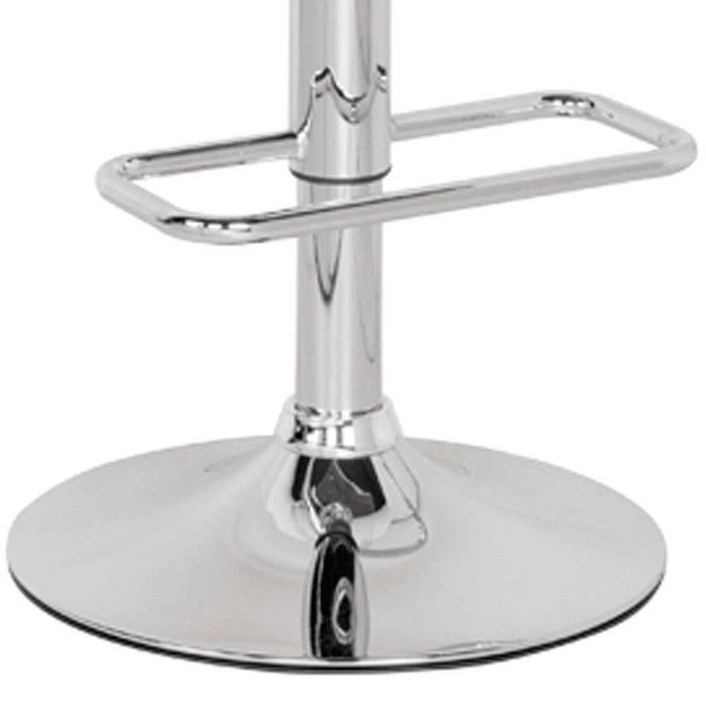 Grey and Chrome Adjustable Swivel Stool - Modern Height-Adjustable Bar Stool