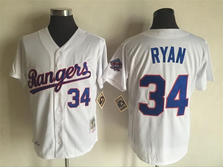 #34 Nolan Ryan Jersey Retro White