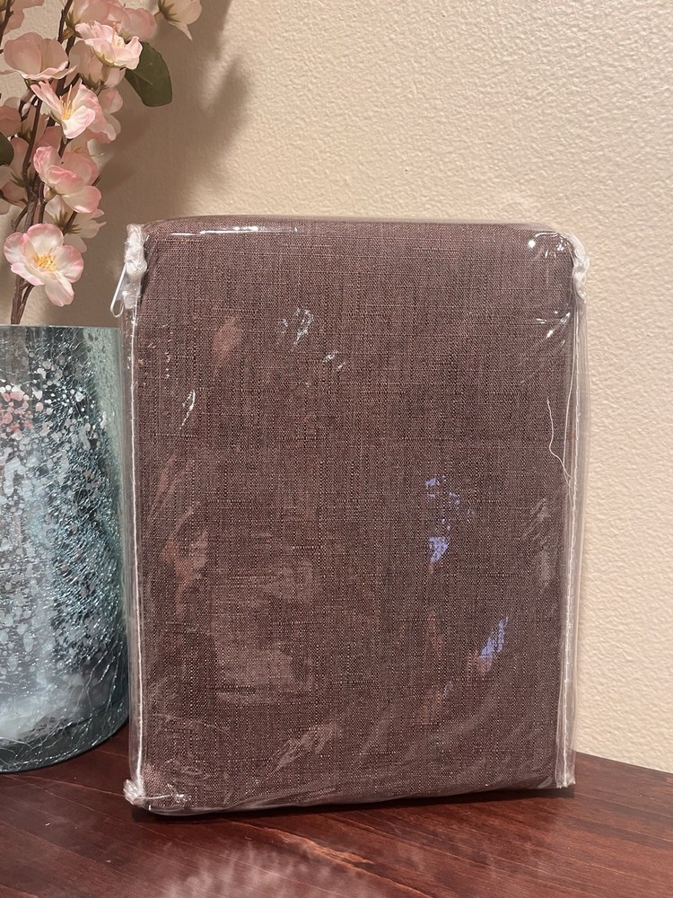 NATCO WakefieldTextured Solid Blackout Window Curtain Panel - 45 x 95 chocolate