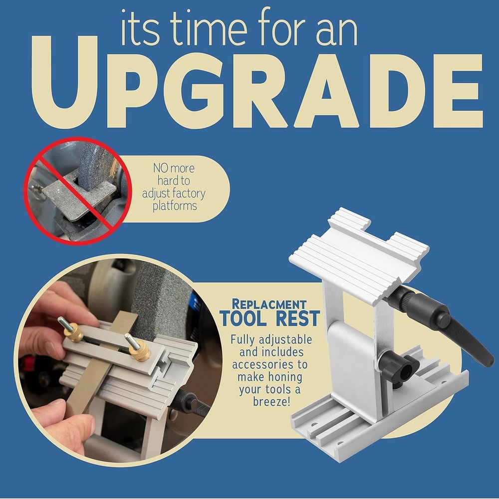 Aluminum Tool Rest Jig for Efficient Sharpening on Bench Grinders & Sanders