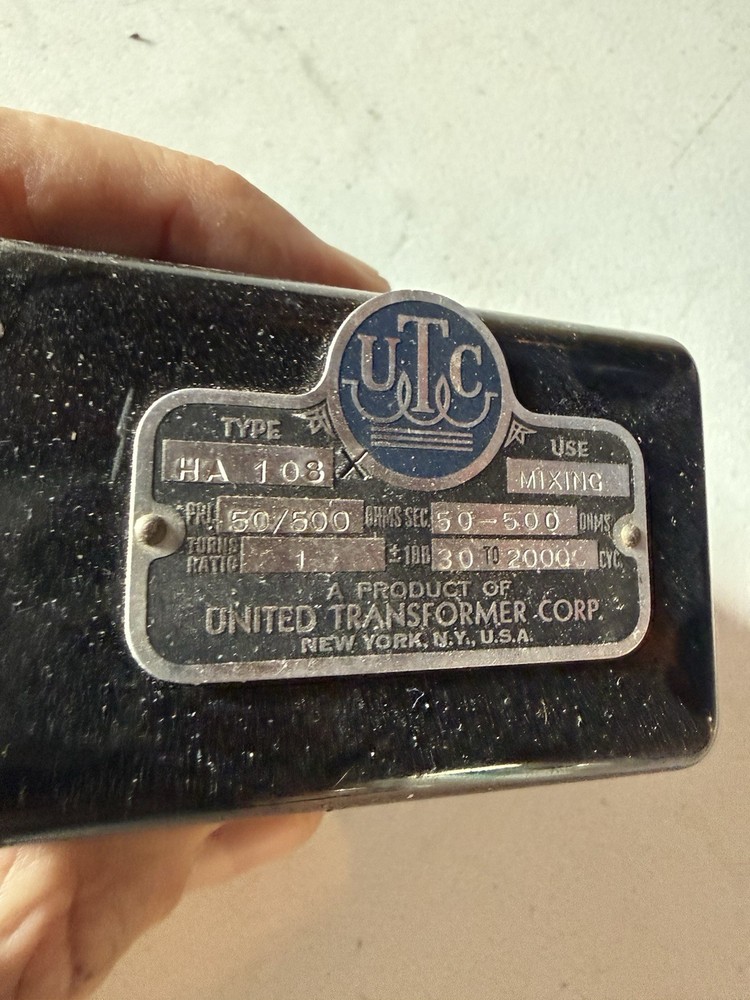 Utc Ha-108 Low Impedence Input Matching Transformer