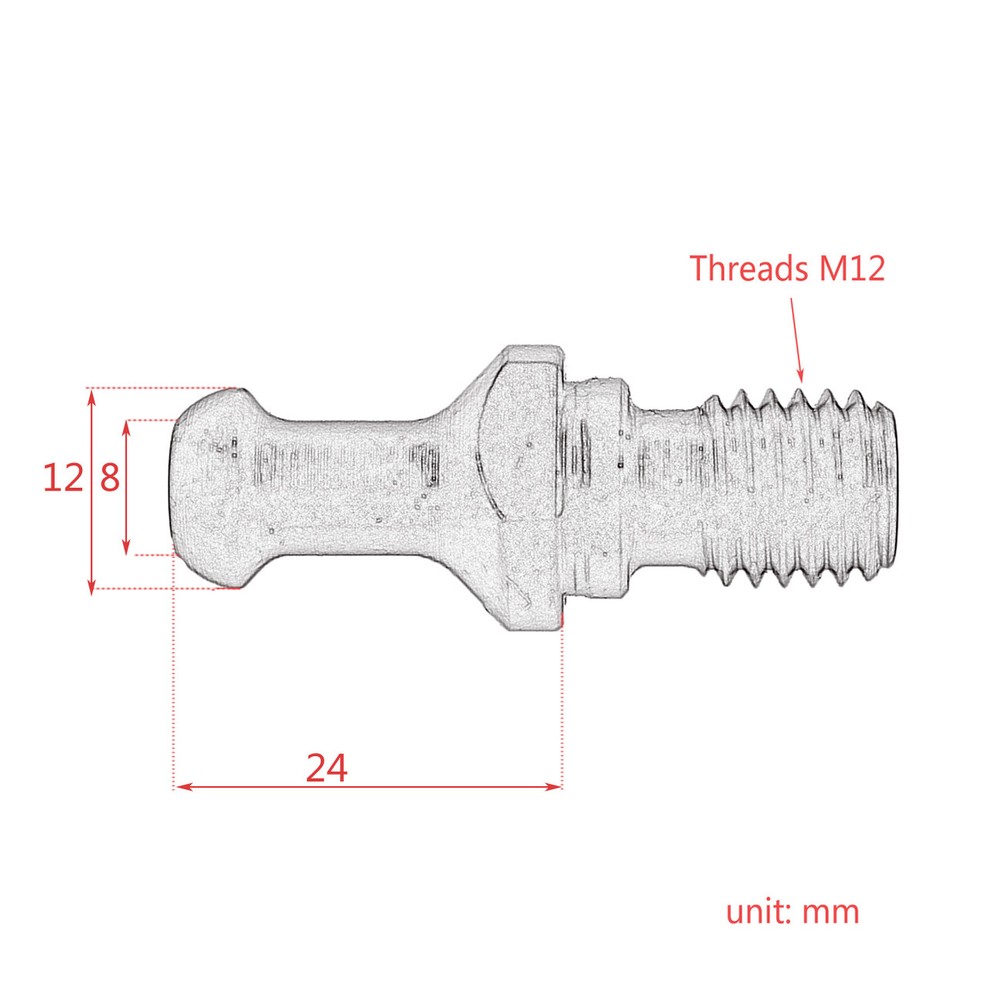 2pcs ISO 30 M12 x 1.75 Pull Stud Retention Knob for HSD Spindle CNC