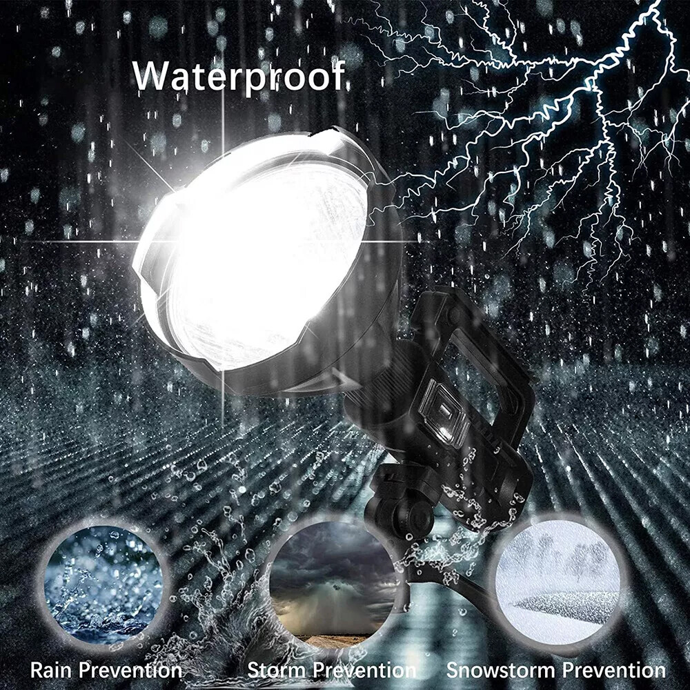 Super Bright LED Searchlight Portable Rechargeable Spotlight Handheld Flashlight