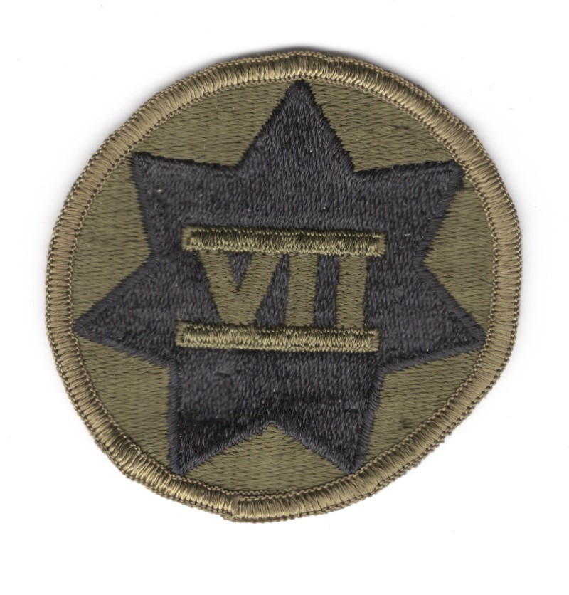Army Patch:  VII Corps - subdued, merrowed edge
