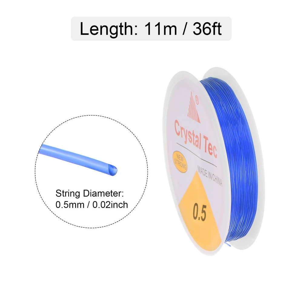 5pcs 0.5mm Elastic String Craft DIY Making Stretchy Cord Thread TPU, Blue