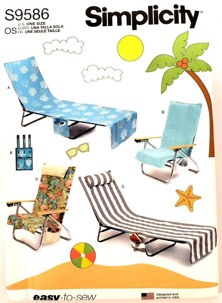 Simplicity 9586  Lounge and Beach Chair Covers Sewing Pattern