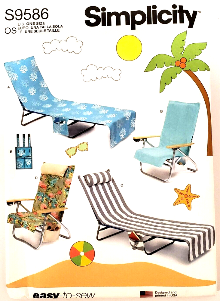 Simplicity 9586 Lounge and Beach Chair Covers Sewing Pattern