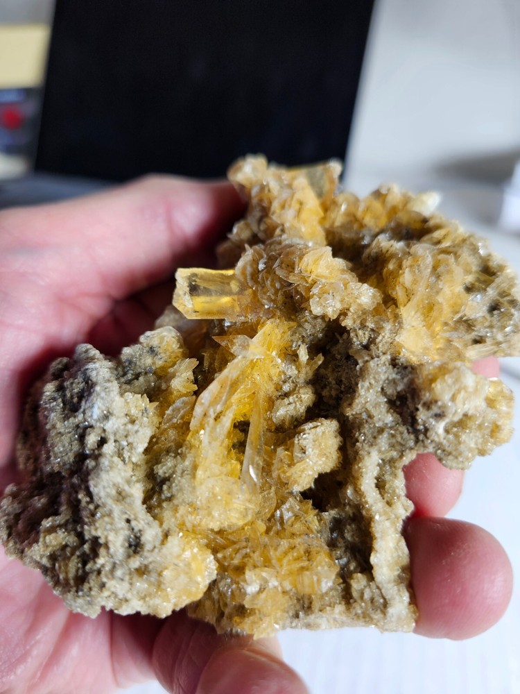 Golden Selenite Cluster, Ica, Peru
