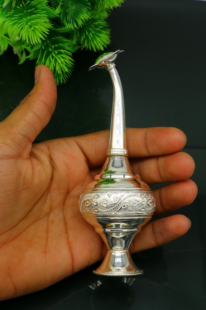 925 sterling silver spray bottle, silver perfume bottle, puja article su164