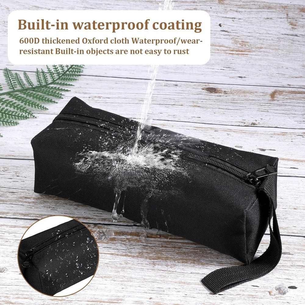 2 Pack Canvas Tool Pouch with Zipper, Bag, Multi-Purpose Black