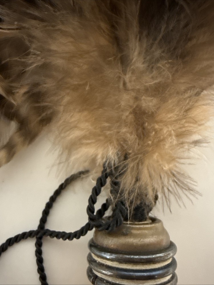 Real Feather Duster with Rope Hook and Wooden Handle