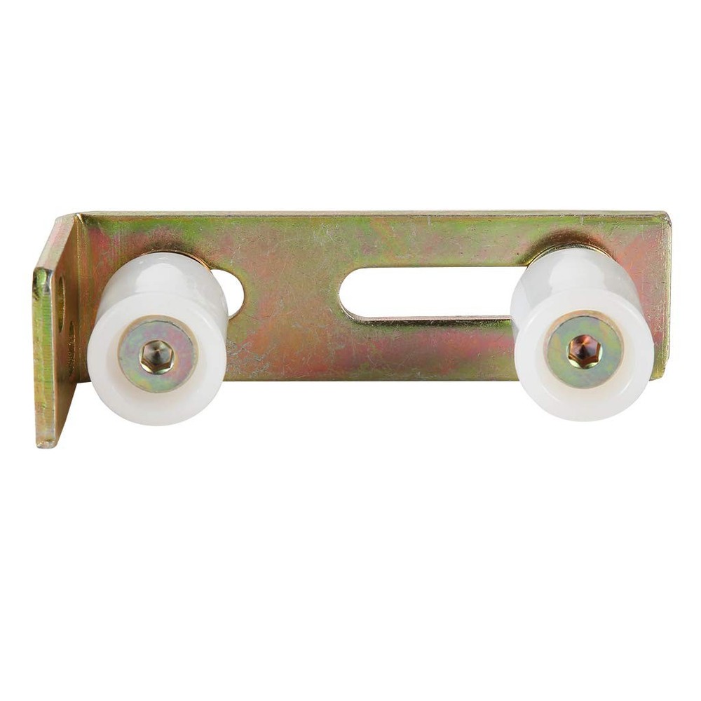 Slide Gate Guide Roller with L Post Bracket, Adjustable Dual Nylon Rollers Ga...