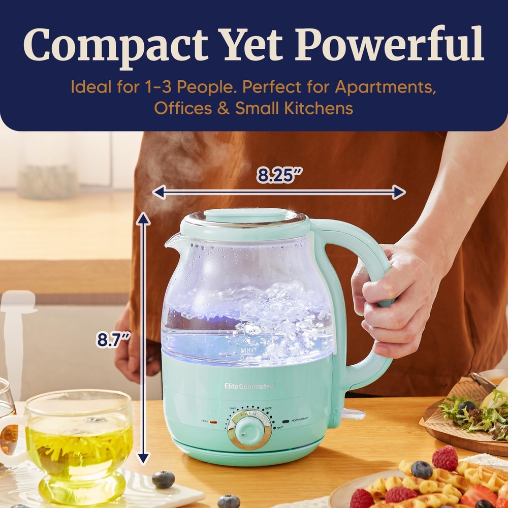 1.2L Glass Kettle, 1200W Fast Boil, Adjustable Temperature Control & Keep War...