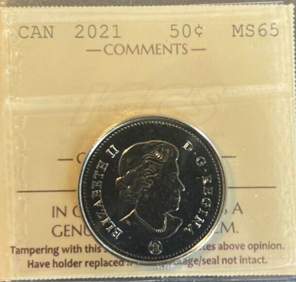 Canada - 50 cents - 2021 - ICCS Certified - MS-65