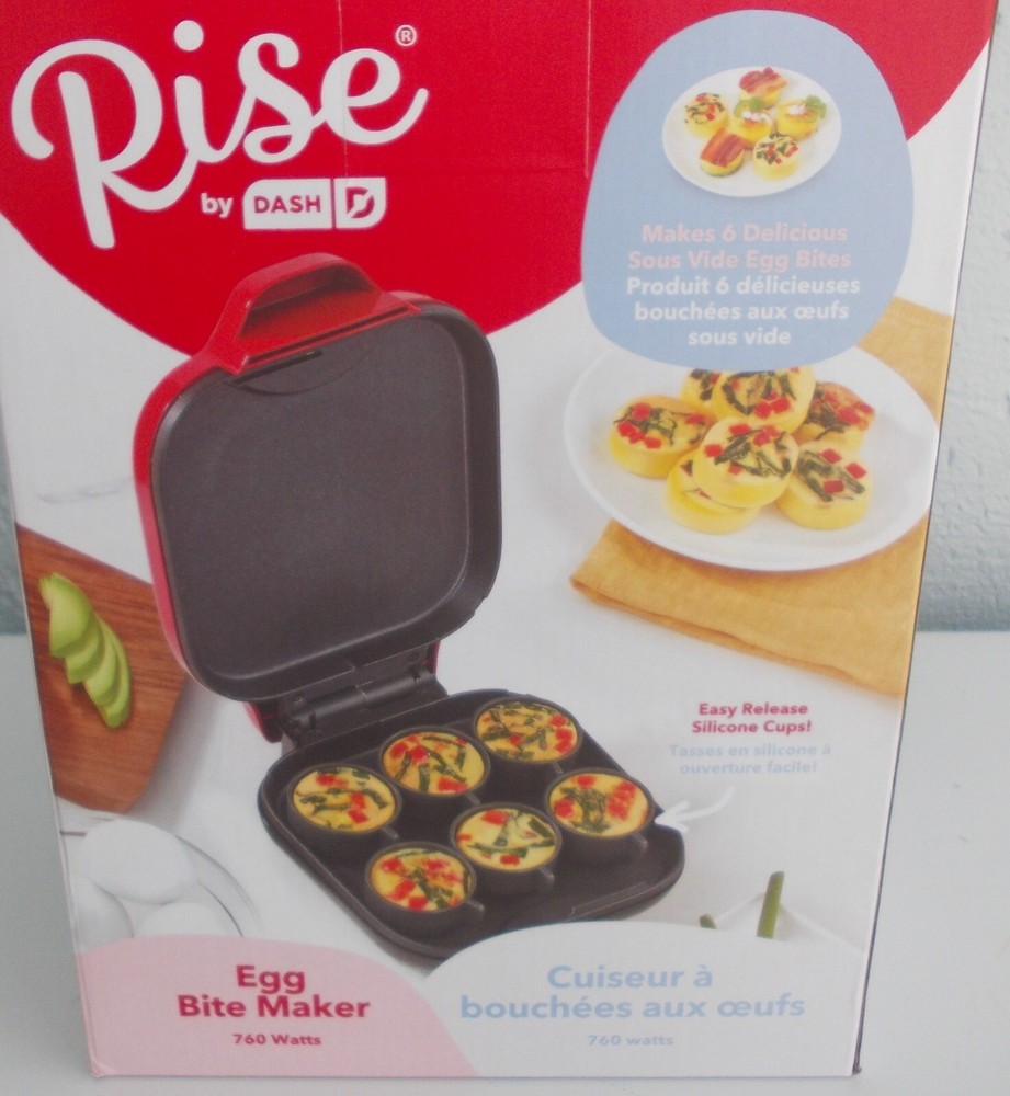 NIB RISE by DASH EGG BITE MAKER RED MAKES 6