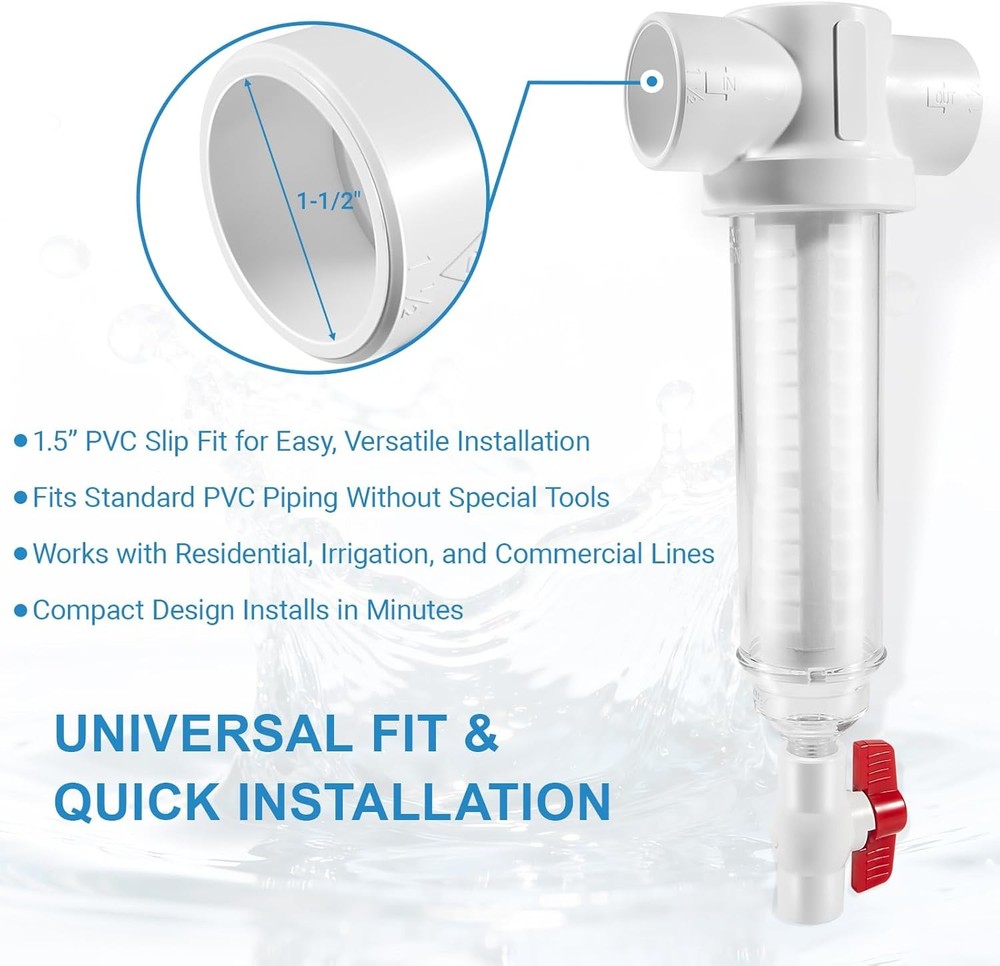 for Rusco / Vu-Flow 1-1/2" Spin Down Filter 100 Mesh Sand Separator Sediment