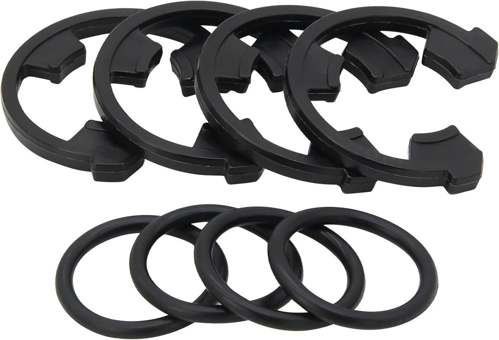(4+4PCS) 3/4" Water Softener Clip and O-Ring Kit Compatible with GE Kenmore Eco