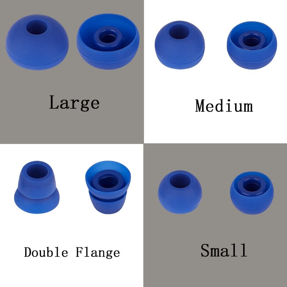 4 Pairs Silicone Earbud Tips Replacement Eartips Earbuds large, Dark Blue