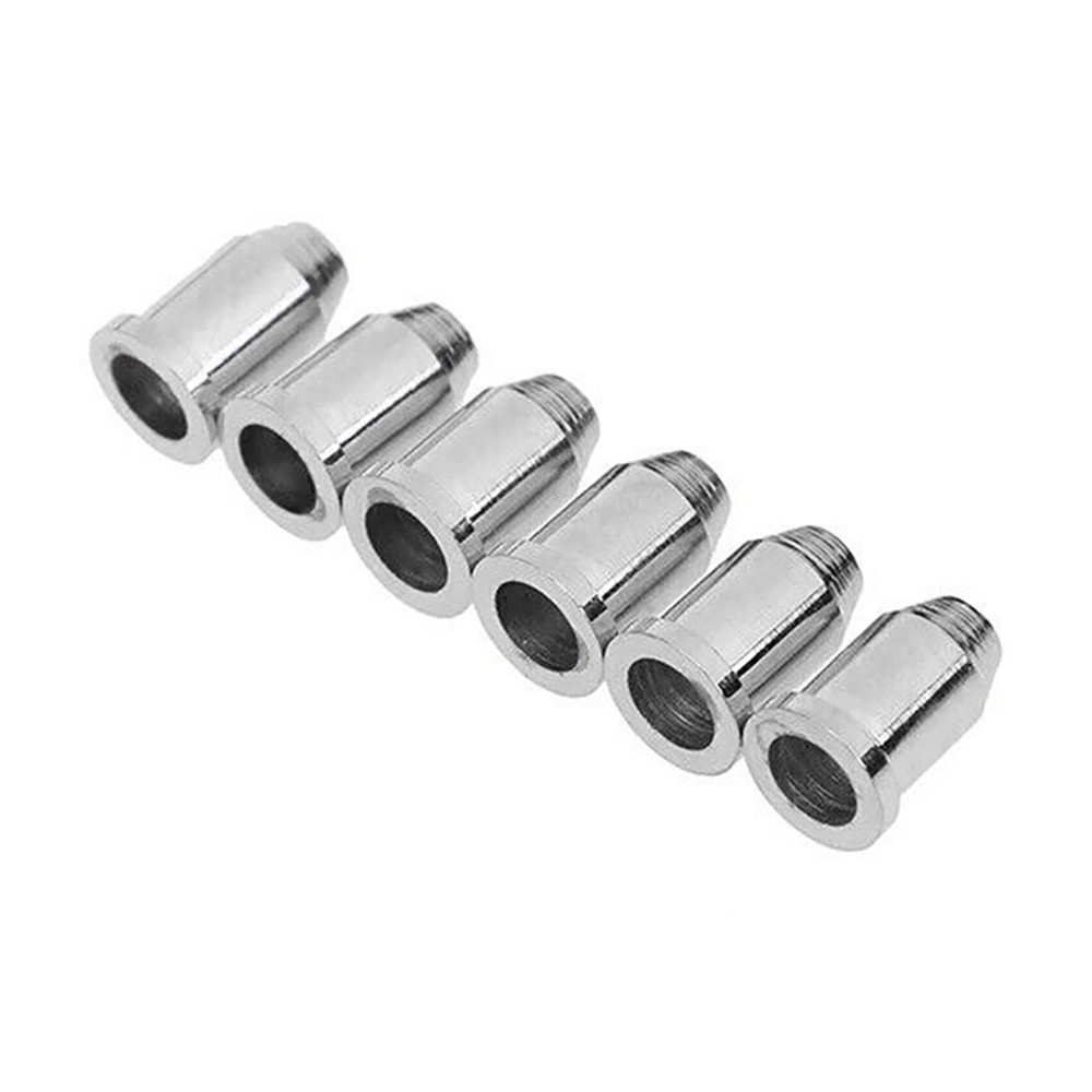 6x Chrome Guitar String Through Body Ferrule 1/4" String Ferrules for Telecaster