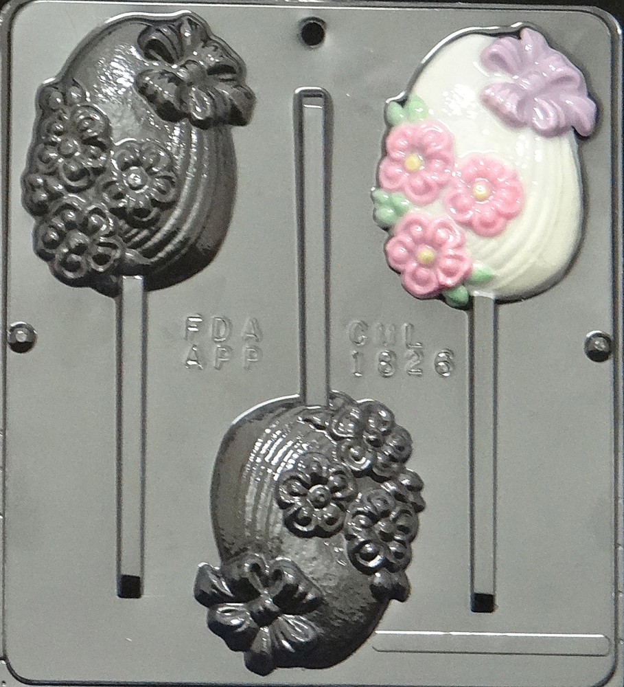 Fancy Egg Lollipop Chocolate Candy Mold Easter  1826 NEW