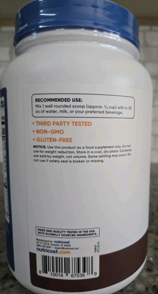 Nutricost Whey Protein Isolate (Chocolate) 2LBS