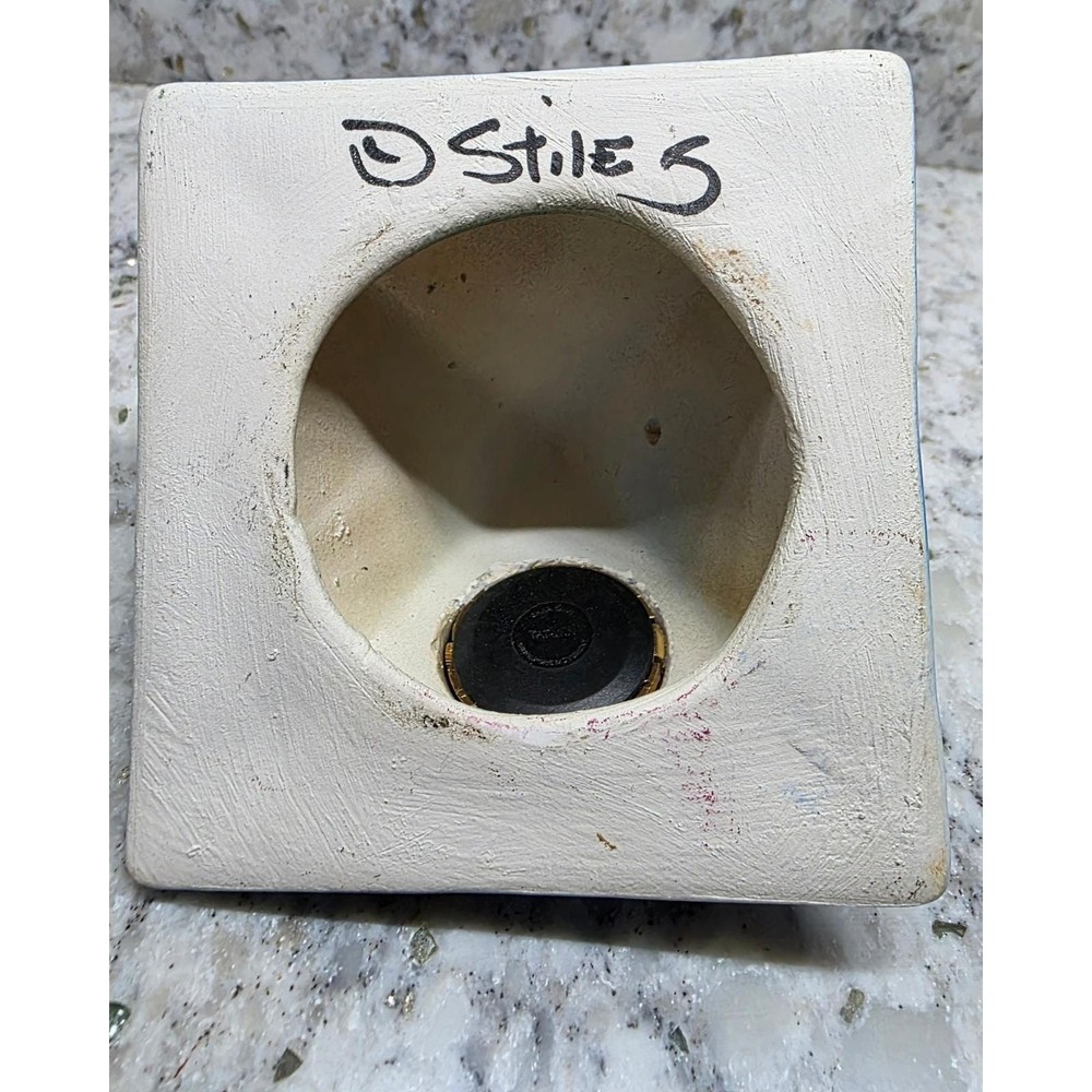 Signed D. Stiles Ceramic Cat Quartz Clock Pyramid Colorful Unique Decor