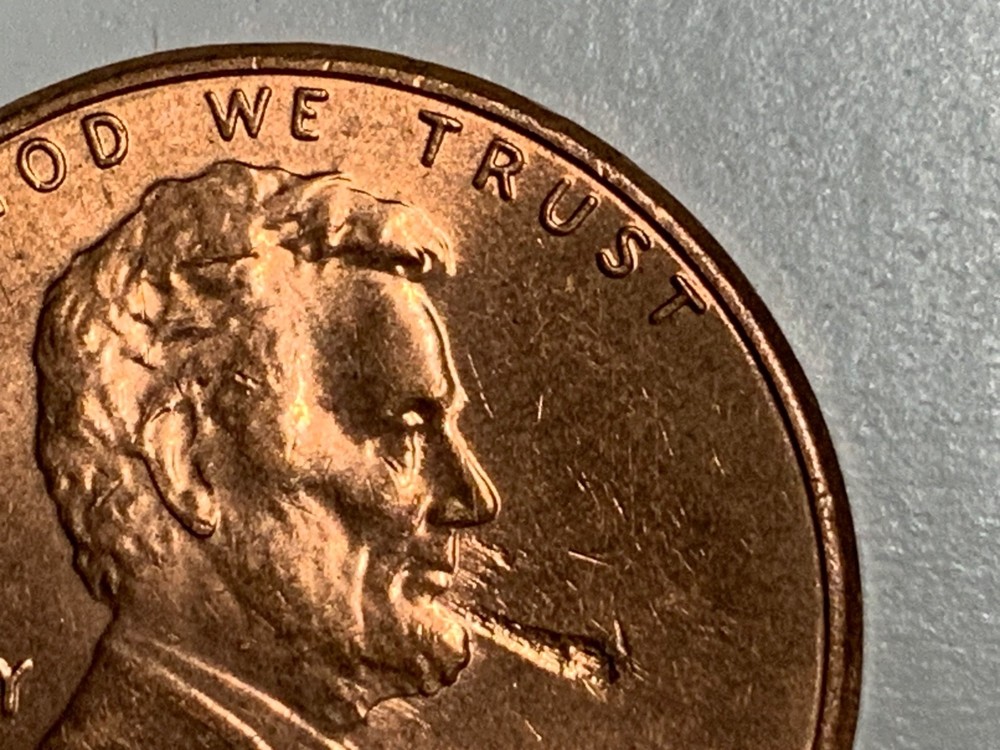 2020 P Lincoln Cent.  Spitting Abe.