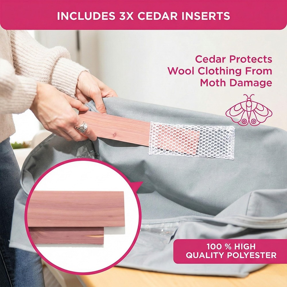 Cedar Storage Bag Organizer for Bedding Set - Protects from Moths, Moisture, ...