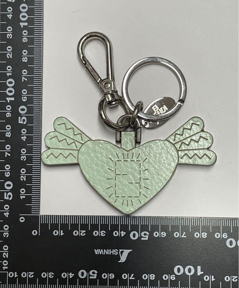 FENDI Green X Silver Keychain Key Ring