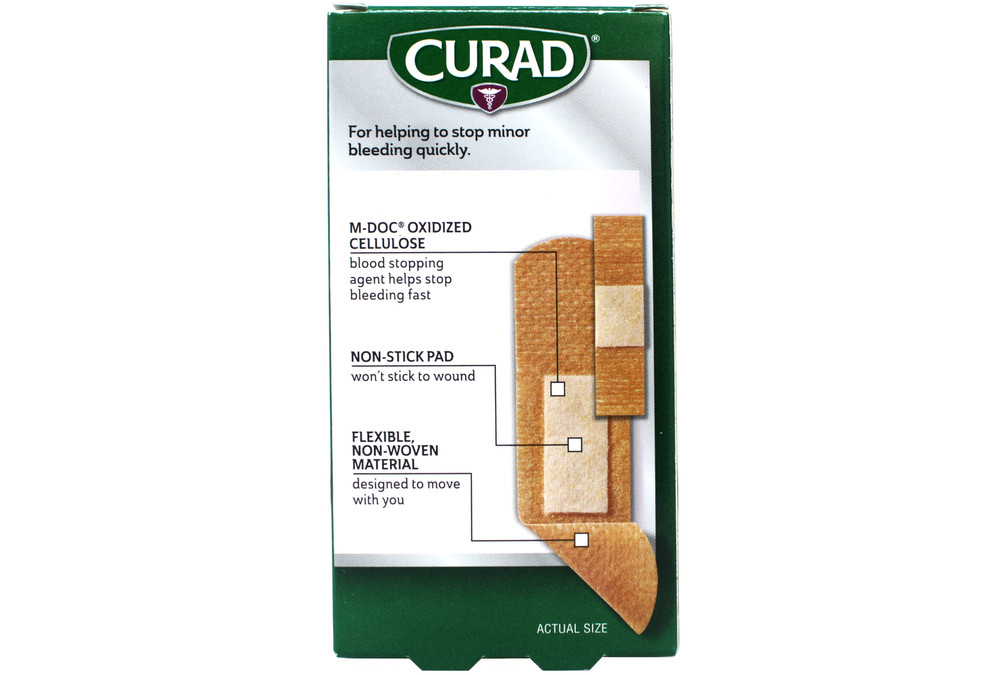 Curad QuickStop Flex-Fabric Bandages, Clotting Tech, Assorted, 30 Count, 2 Pack