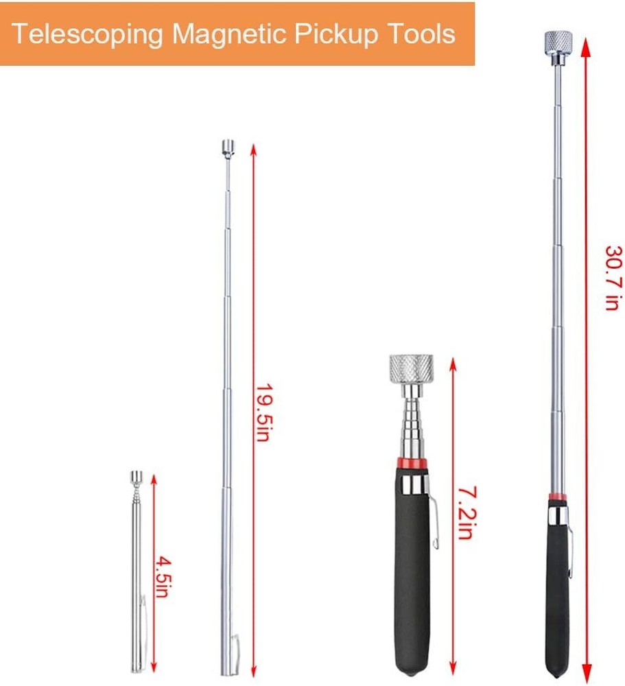 3 Pack Telescoping Magnet Pick-up Tool Set