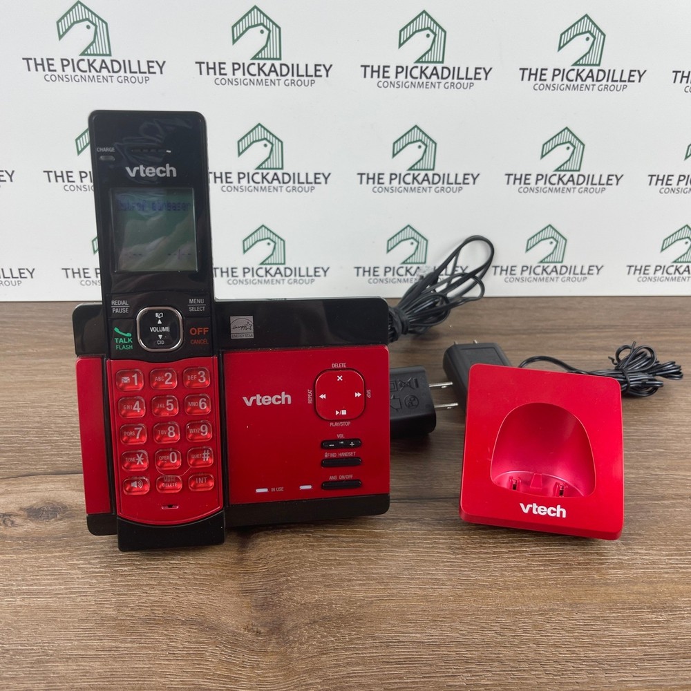 VTech Cordless Phone System with Base and Handset Red Black