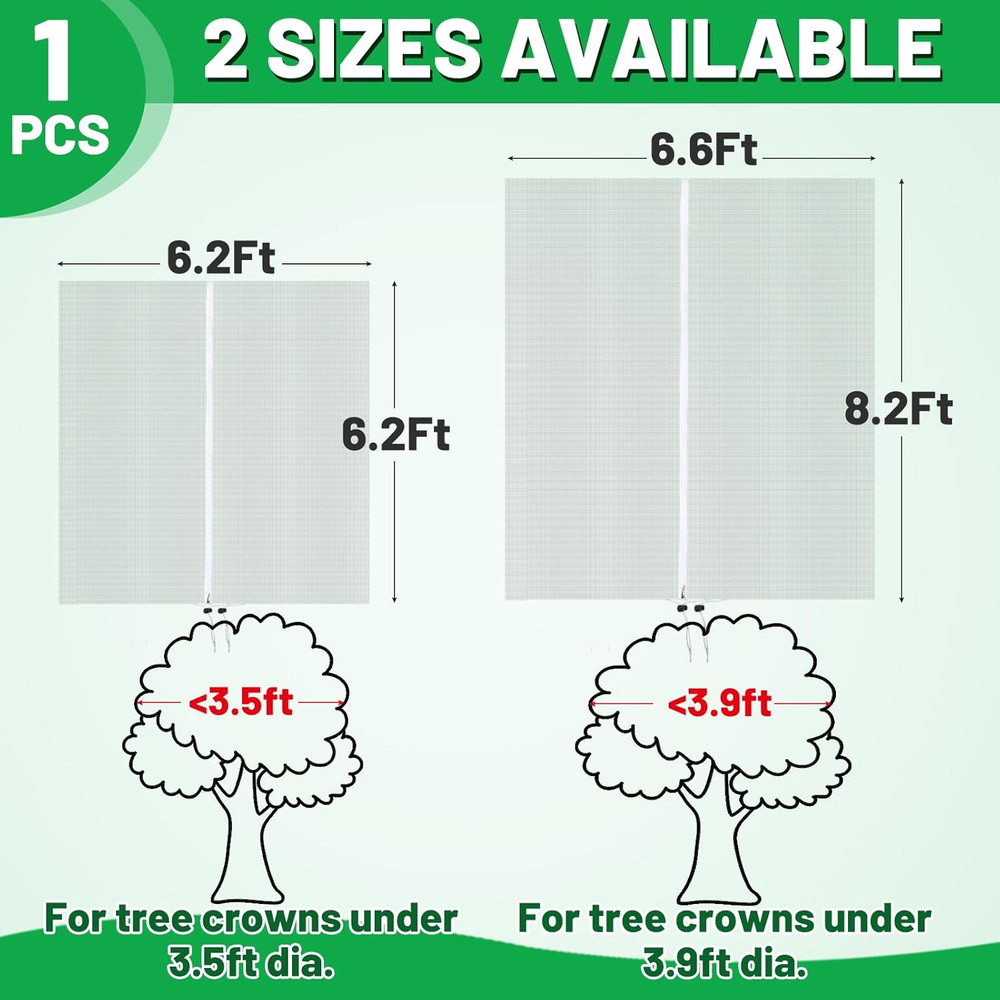 Easy Installation Fruit Tree Netting with Zipper & Drawstring - 6.2X6.2Ft Ultra