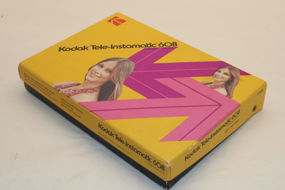Kodak Tele-Instamatic 608 Camera Box Manual, Bulbs - UNTESTED