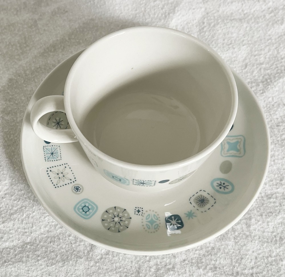 1950s-60s Franciscan Del Mar Flat Cup + Saucer EUC Atomic - Multiples Available