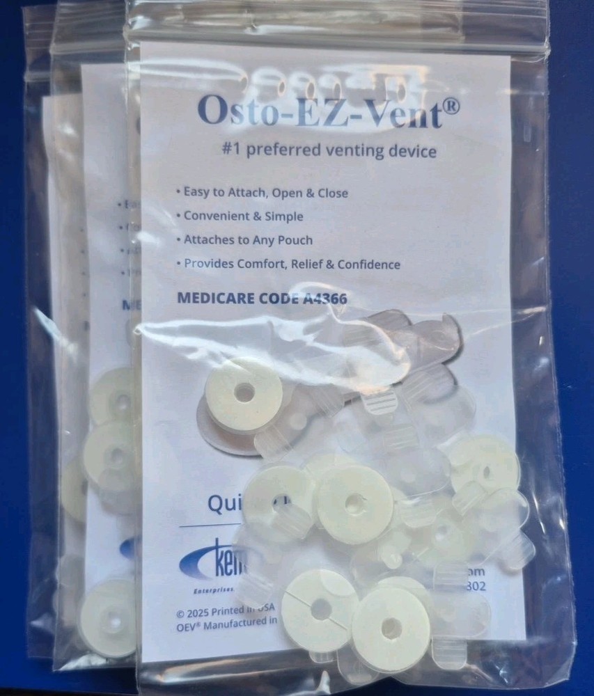 30 Kem Osto EZ Vent Ostomy Venting System 3pkgs/10