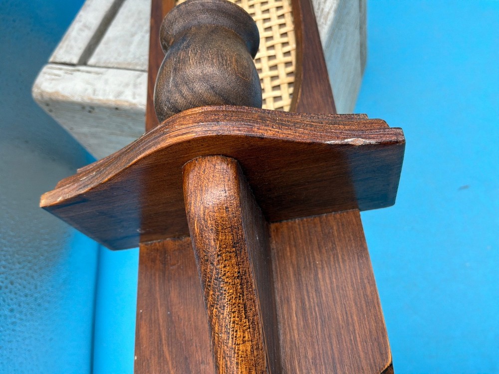 Vintage Wall Sconce w/Cane/Rattan Backing, 16"H