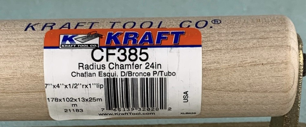 24" Kraft Tool Co. Radius Chamfer for Concrete Finishing CF385