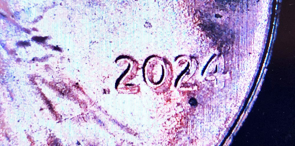2024 P Lincoln Shield Cent Struck Thru Grease Error - Weak L - Liberty BU