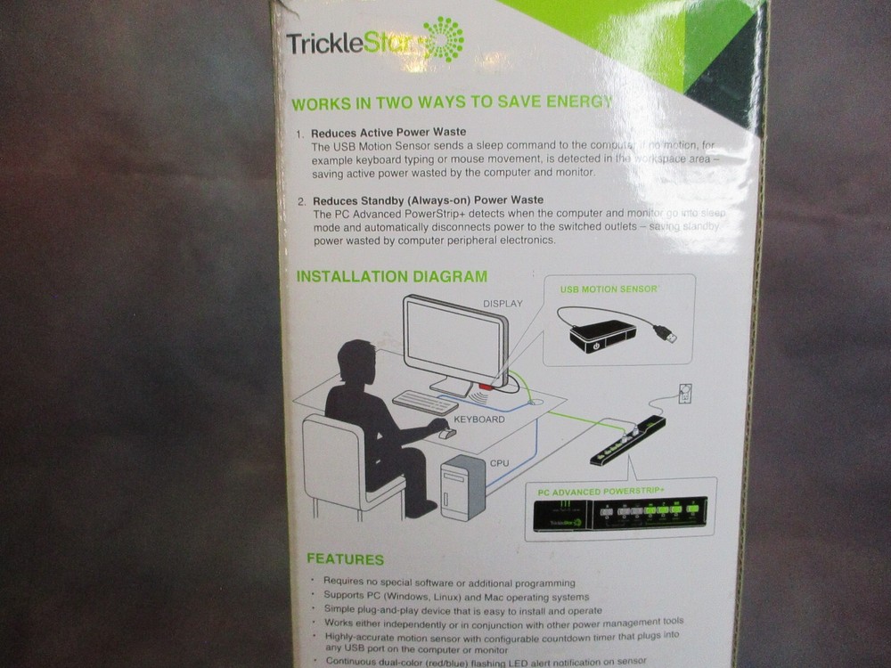 TrickleStar 7 Outlet PC Advanced PowerStrip w/Motion Sensing Technology *NEW*