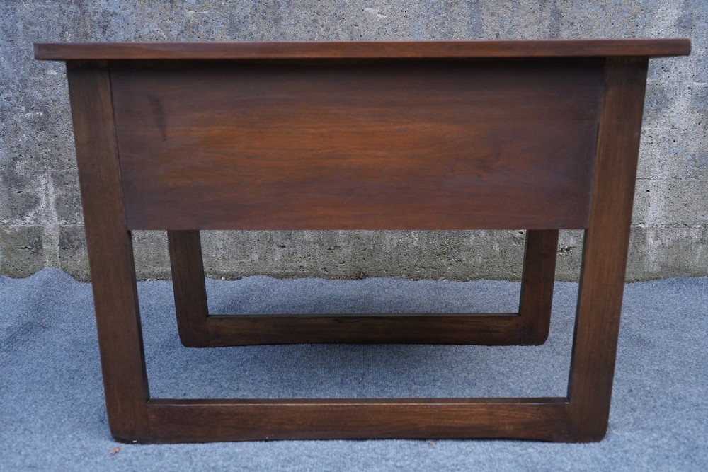 Mid Century Modern Walnut & Ash Nightstand End Table w/ Plastic Drawer Panel