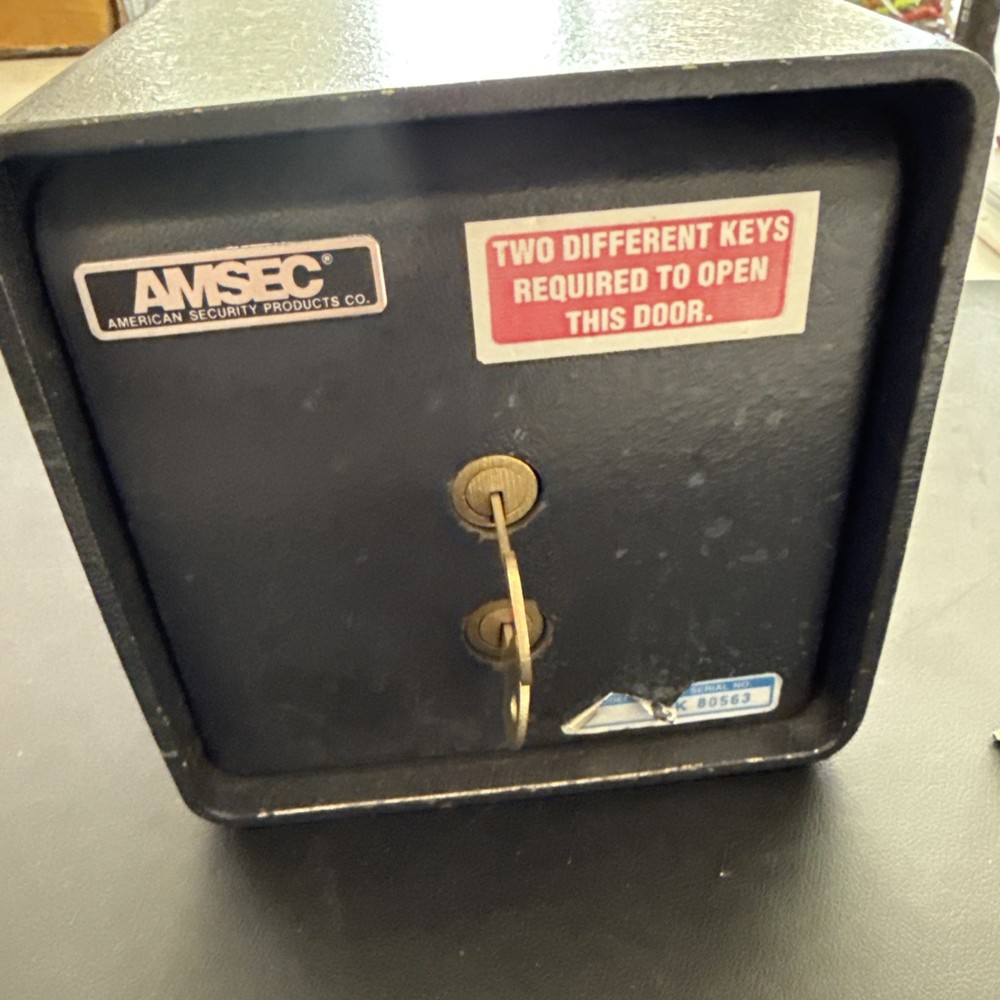 AMSEC Drop Box Under counter Safe, 12” x 6" x 6" Heavy Solid Steel Dual Control