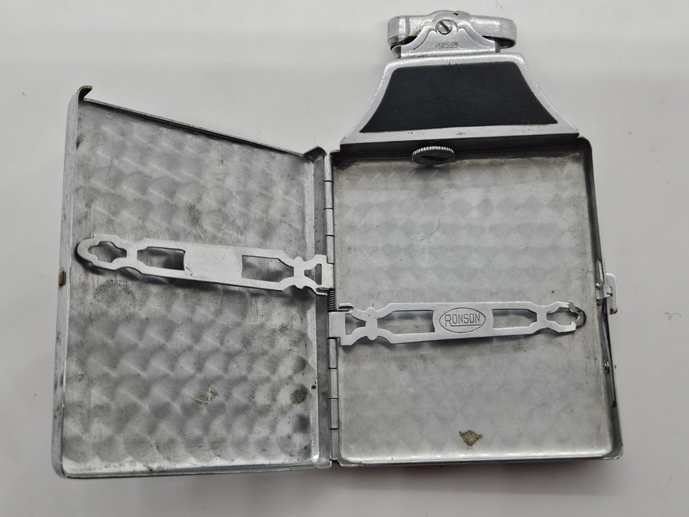 Vintage RONSON Mastercase Art Deco Combination Cigarette Case with Lighter