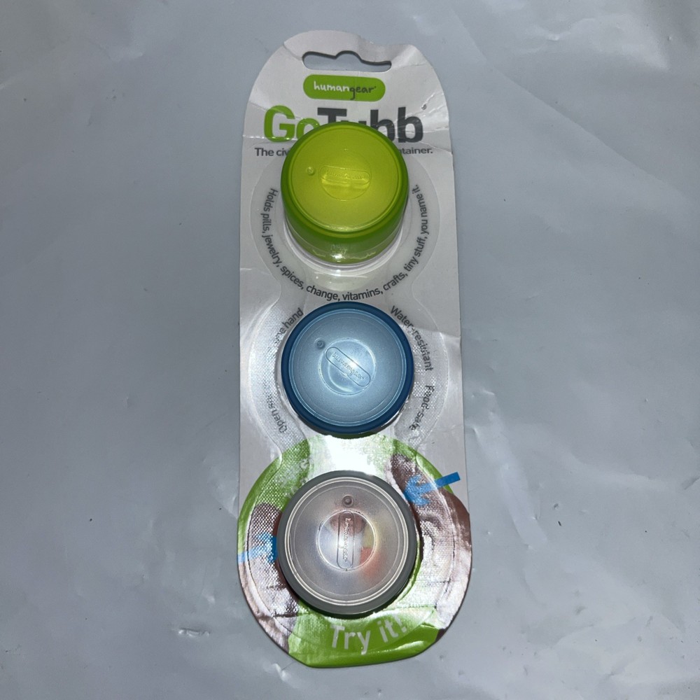 Humangear GoTubb .2 oz Container - 3 Pack - Green/Blue/Clear