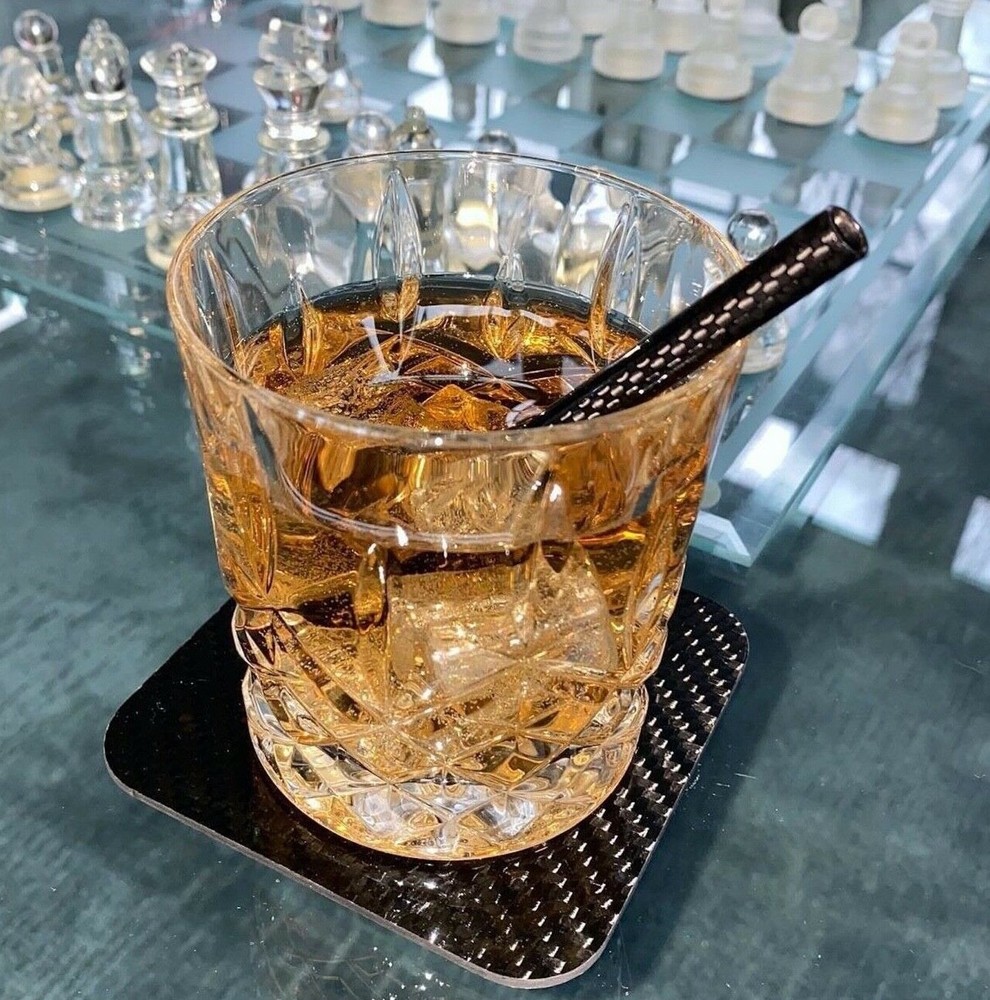 Real Carbon Fiber Drink Coasters 4-Pack